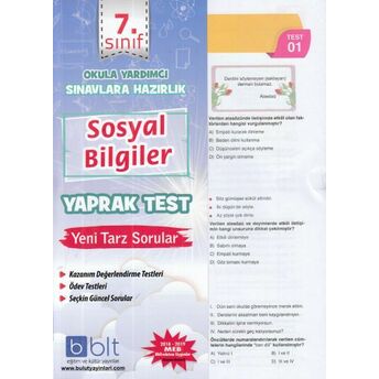 Bulut 7. Sınıf Sosyal Bilgiler Yaprak Test (Yeni) Kolektif