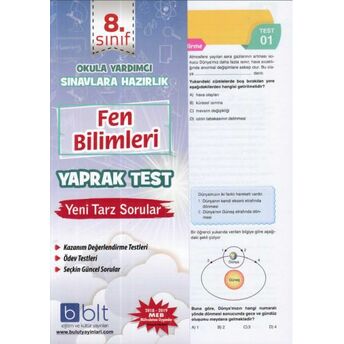 Bulut 8. Sınıf Fen Bilimleri Yaprak Test Kolektif