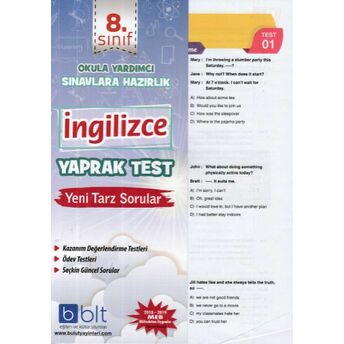 Bulut 8.Sınıf Ingilizce Yaprak Test (Yeni) Kolektif