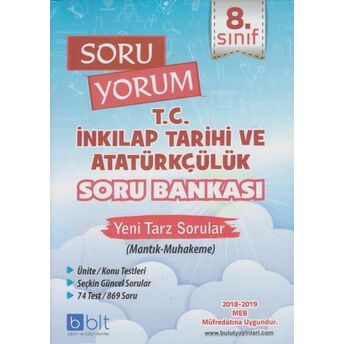 Bulut 8. Sınıf Soru Yorum T.c. Inkılap Tarihi Ve Atatürkçülük Soru Bankası Kolektif