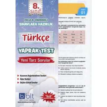 Bulut 8.Sınıf Türkçe Yaprak Test Kolektif