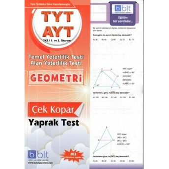 Bulut Tyt Ayt Geometri Yaprak Test 1. Ve 2. Oturum (Yeni) Kolektif