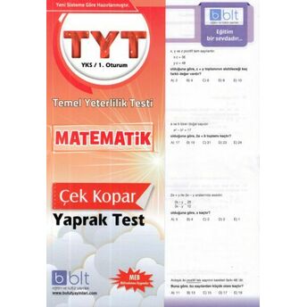 Bulut Yks Tyt Matematik Yaprak Test 1. Oturum ( Yeni) Kolektif