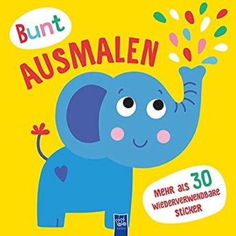 Bunt Ausmalen: Gelbe Cover Mit Elefant Kolektif