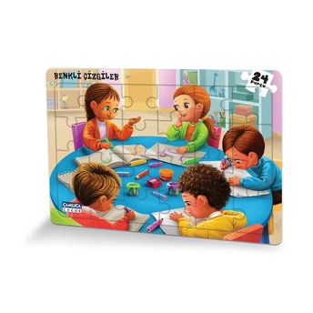 Çamlıca Çocuk Yayınları Renkli Çizgiler – (Eğlenceli Puzzle 5)