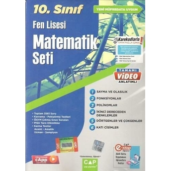 Çap Yayınları 10. Sınıf Fen Lisesi Matematik Seti Kolektif