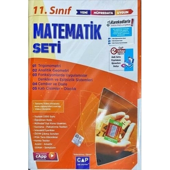 Çap Yayınları 11. Sınıf Matematik Anadolu Seti Komisyon