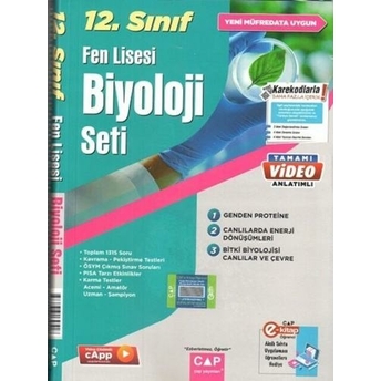 Çap Yayınları 12. Sınıf Fen Lisesi Biyoloji Seti Komisyon