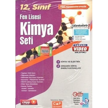 Çap Yayınları 12. Sınıf Fen Lisesi Kimya Seti Komisyon