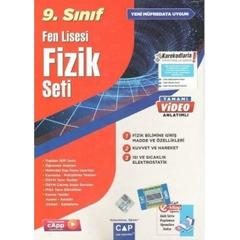 Çap Yayınları 9. Sınıf Fen Lisesi Fizik Seti Komisyon