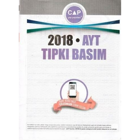 Çap Yayınları Ayt 2018 Tıpkı Basım Komisyon