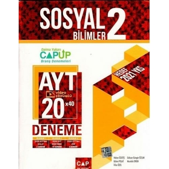 Çap Yayınları Ayt Sosyal Bilimler 2 Up 20 X 40 Deneme Komisyon