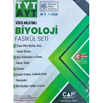 Çap Yayınları Tyt Ayt Biyoloji Video Anlatımlı Fasikül Seti Komisyon