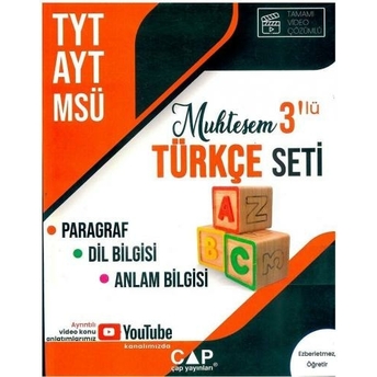 Çap Yayınları Tyt Ayt Msü Muhteşem 3 Lü Türkçe Seti Komisyon