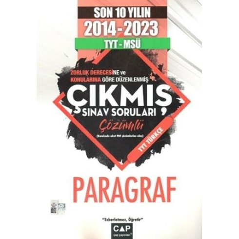 Çap Yayınları Tyt Msü Paragraf Son 10 Yıl Çıkmış Sorular Komisyon