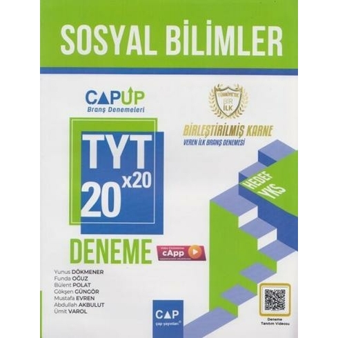 Çap Yayınları Tyt Sosyal Bilimler 20 X 20 Deneme Komisyon