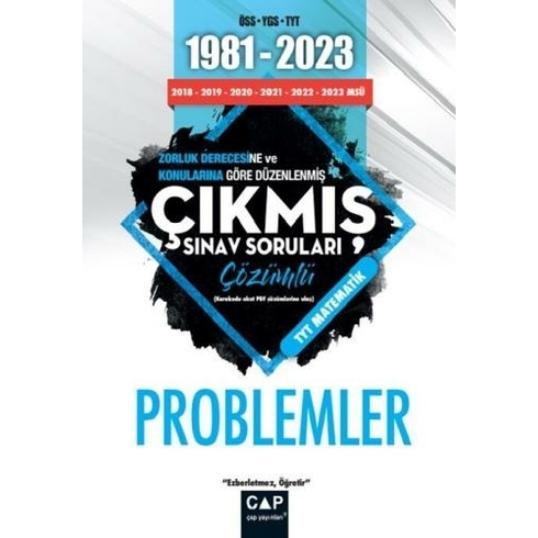 Çap Yayınları Üniversiteye Hazırlık 1981 2023 Çıkmış Sorular Problemler Komisyon