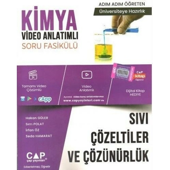 Çap Yayınları Üniversiteye Hazırlık Kimya Sıvı Çözeltiler Ve Çözüürlük Konu Anlatımlı Soru Fasikülü Komisyon