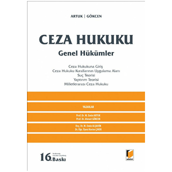 Ceza Hukuku Genel Hükümler Ciltli Ahmet Gökcen