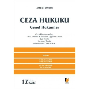 Ceza Hukuku Genel Hükümler Mehmet Emin Artuk