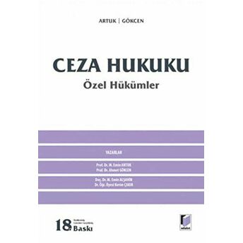 Ceza Hukuku Özel Hükümler Ciltli Mehmet Emin Artuk