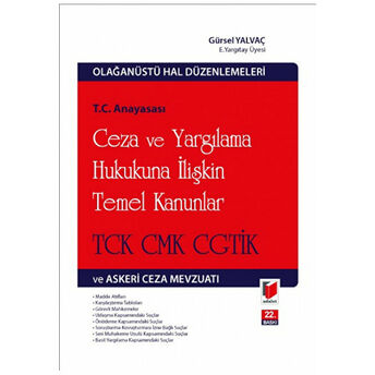 Ceza Ve Yargılama Hukukuna Ilişkin Temel Kanunlar Ciltli Gürsel Yalvaç