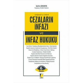 Cezaların Infazı Ve Infaz Hukuku Ciltli Çetin Akkaya