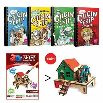 Çılgın Ekip 4 Kitap Takım (Su Değirmeni 3D Ahşap Maket Hediyeli) Kolektif