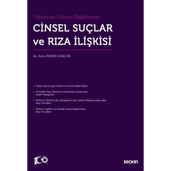 Cinsel Suçlar Ve Rıza Ilişkisi Arzu Hazer Güngör