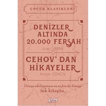 Çocuk Klasikleri - Denizler Altında 20.000 Fersah - Cehovdan Hikayeler (Ciltli) Jules Verne Anton Pavloviç Çehov