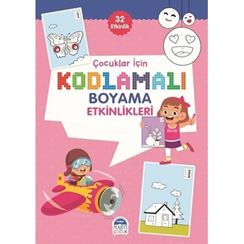 Çocuklar Için Kodlamalı Boyama Etkinlikleri - Pembe - 32 Etkinlik Komisyon