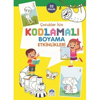 Çocuklar Için Kodlamalı Boyama Etkinlikleri - Sarı - 32 Etkinlik Komisyon