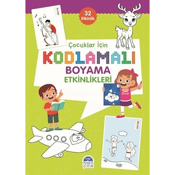 Çocuklar Için Kodlamalı Boyama Etkinlikleri - Yeşil 2 - 32 Etkinlik Komisyon