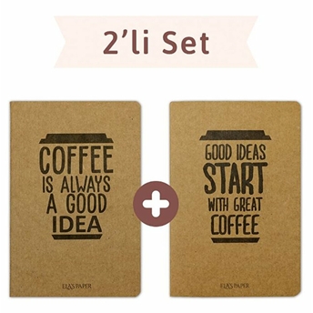 Coffee Düz Twins (2 Defter Takım)