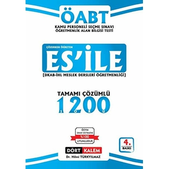 Çözerken Öğreten Es’ile Öabt Kamu Personeli Seçme Sınavı Tamamı Çözümlü Soru Bankası Hilmi Türkyılmaz