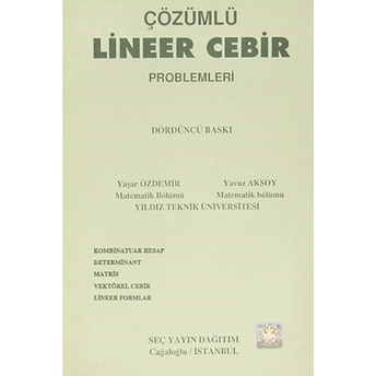 Çözümlü Lineer Cebir Problemleri Yaşar Özdemir