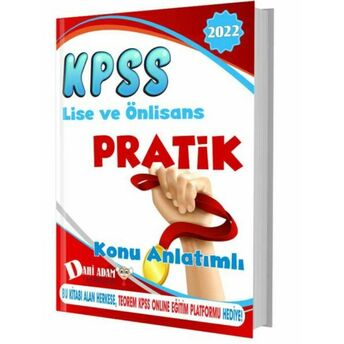 Dahi Adam 2022 Kpss Lise Ön Lisans Genel Yetenek Genel Kültür Pratik Konu Anlatımlı Tek Kitap