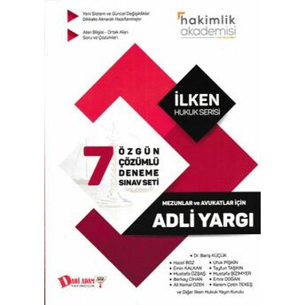 Dahi Adam Adli Yargı Mezunlar Ve Avukatlar Için 7 Çözümlü Deneme Sınav Seti (Yeni) Komisyon