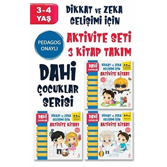 Dahi Çocuklar Serisi Aktivite Seti 3-4 Yaş – (3 Kitap Takım) - Kolektif