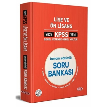 Data 2022 Kpss Genel Yetenek Genel Kültür Lise Ve Ön Lisans Tamamı Çözümlü Soru Bankası Kolektif