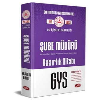 Data Yayınları 2021 Gys T.c. Içişleri Bakanlığı Şube Müdürü Hazırlık Kitabı Komisyon