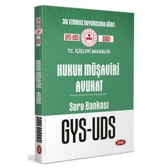 Data Yayınları 2021 T.c. Içişleri Bakanlığı Hukuk Müşaviri Avukat Gys Uds Soru Bankası Komisyon