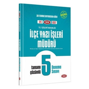 Data Yayınları 2021 T.c. Içişleri Bakanlığı Yazı Işleri Müdürü Gys Tamamı Çözümlü 5 Deneme Sınavı Komisyon