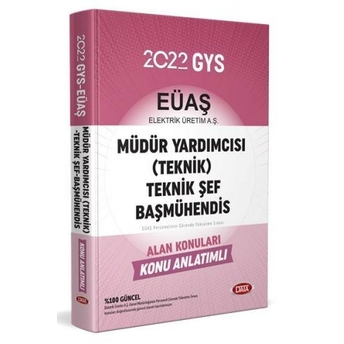 Data Yayınları 2022 Elektrik Üretim Aş (Eüaş) Gys Müdür Yardımcısı (Teknik) - Teknik - Başmühendis Alan Konuları Konu Anlatımlı Komisyon