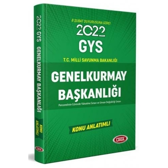 Data Yayınları 2022 Genelkurmay Başkanlığı Gys Hazırlık Kitabı Komisyon