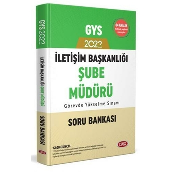 Data Yayınları 2022 Iletişim Başkanlığı Gys Şube Müdürü Soru Bankası Komisyon