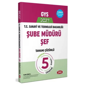 Data Yayınları 2022 T.c. Sanayi Ve Teknoloji Bakanlığı Gys Şube Müdürü - Şef Tamamı Çözümlü 5 Deneme Sınavı Komisyon