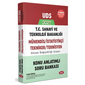 Data Yayınları 2022 T.c. Sanayi Ve Teknoloji Bakanlığı Uds Mühendis - Istatistik - Tekniker - Teknisyen Konu Anlatımlı Soru Bankası Komisyon