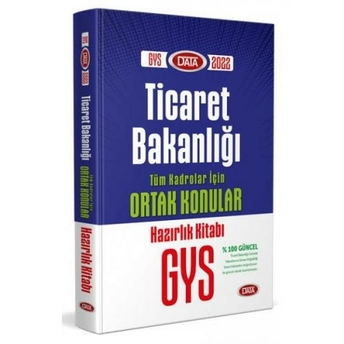 Data Yayınları 2022 T.c. Ticaret Bakanlığı Tüm Kadrolar Için Ortak Konular Hazırlık Kitabı Komisyon