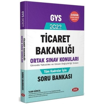 Data Yayınları 2022 T.c. Ticaret Bakanlığı Tüm Kadrolar Için Ortak Soru Bankası Komisyon